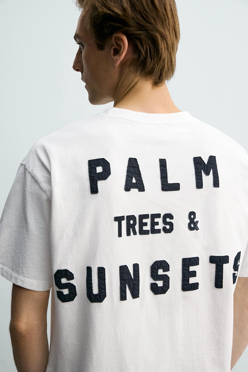 RELAXED FIT TEXT PATCH T-SHIRT