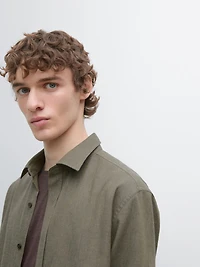 Regular fit melange shirt