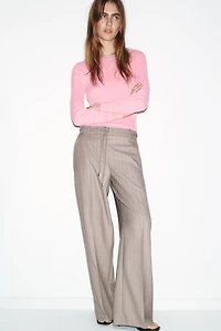 HERRINGBONE BRAIDED BELT PANTS