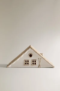 CHRISTMAS SKI LODGE CERAMIC ORNAMENT