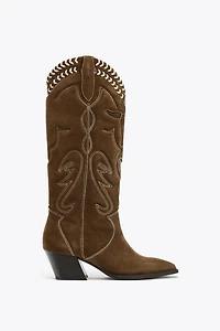 EMBROIDERED LEATHER BOOTS