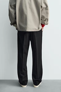 STRAIGHT FIT WOOL BLEND PANTS