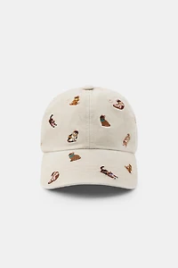 EMBROIDERED CAT TWILL CAP