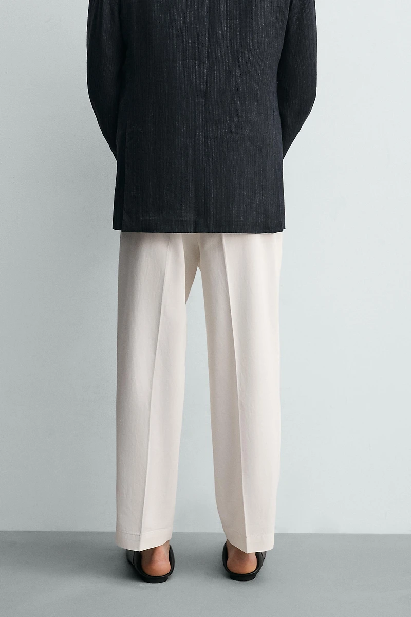 REGULAR FIT VISCOSE - COTTON PANTS