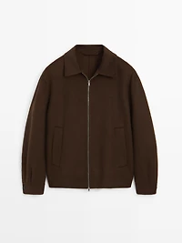 Wool blend jacket with zip detail
