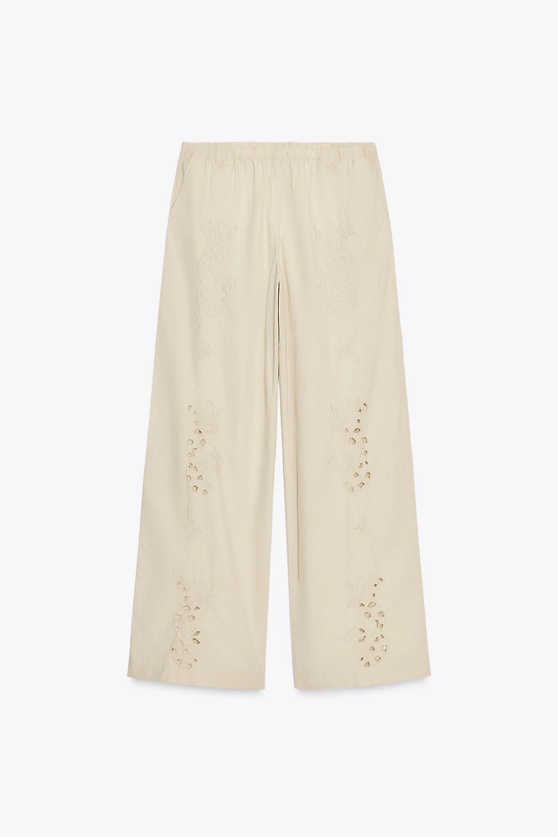 EMBROIDERED PAJAMA PANTS