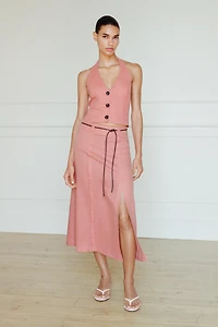 LINEN HALTER TOP