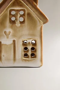 PHOTOPHORE CÉRAMIQUE MAISON CŒUR NOËL