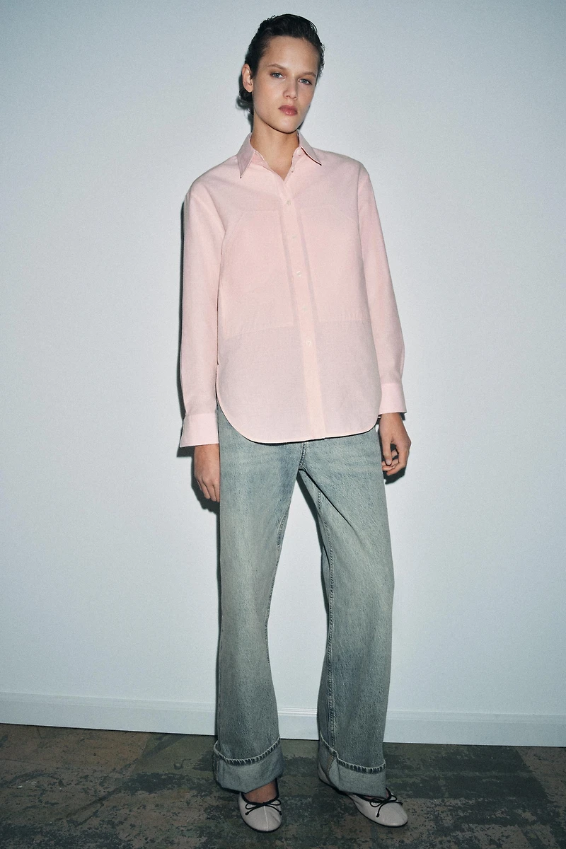 ZW COLLECTION STRIPED SHIRT WITH DETACHABLE COLLAR