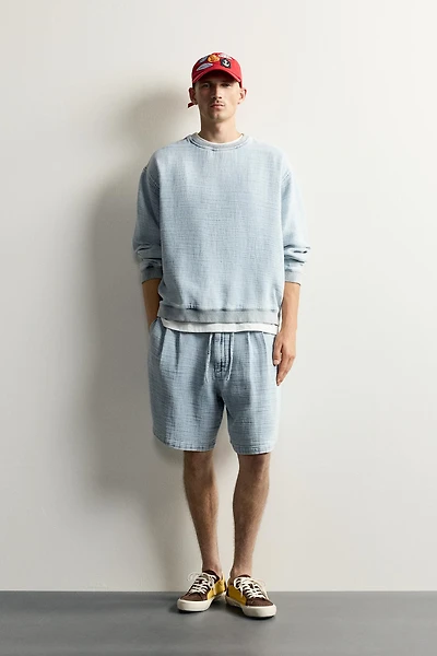 WASHED SOFT STRUCTURED SWEATSHIRT