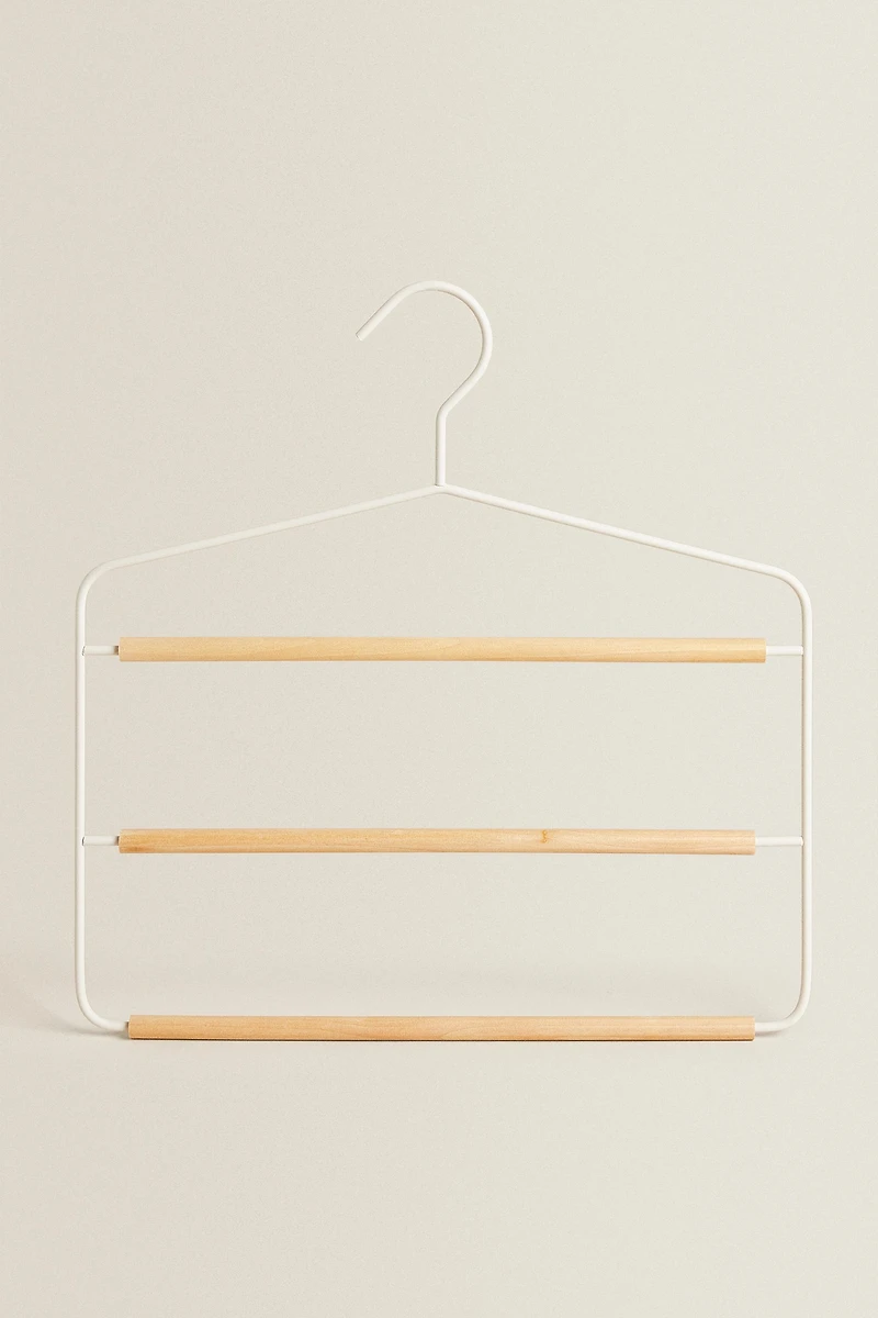 METAL AND WOOD PANTS HANGER