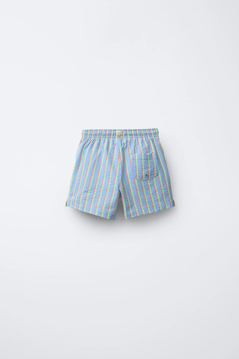 SHORT DE BAIN SEERSUCKER À RAYURES 6-14 ANS