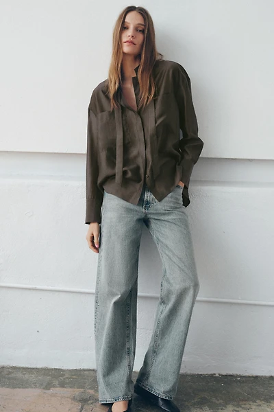 ZW COLLECTION BOW POCKET SHIRT