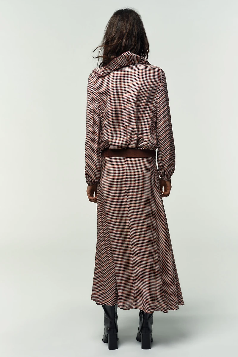 PLAID SKIRT WITH BELT