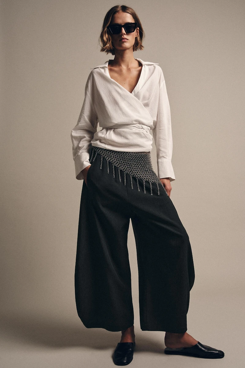 ZW COLLECTION FLOWY VOLUME WOOL PANTS