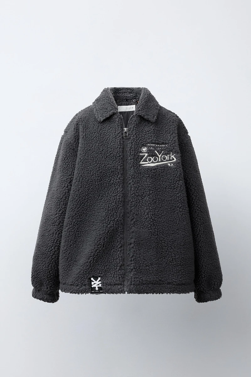 ZOO YORK® X ZARA REMOVABLE HOOD EMBROIDERED FLEECE OVERSHIRT