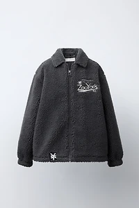 ZOO YORK® X ZARA REMOVABLE HOOD EMBROIDERED FLEECE OVERSHIRT