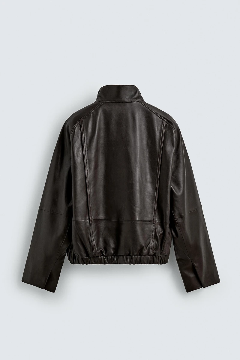 LEATHER BOMBER JACKET