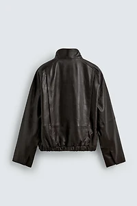 LEATHER BOMBER JACKET
