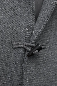 MELANGE COAT WITH WOOL FIREMAN CLASPS