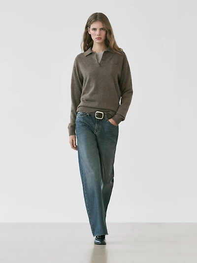 100% cashmere sweater with pocket detail