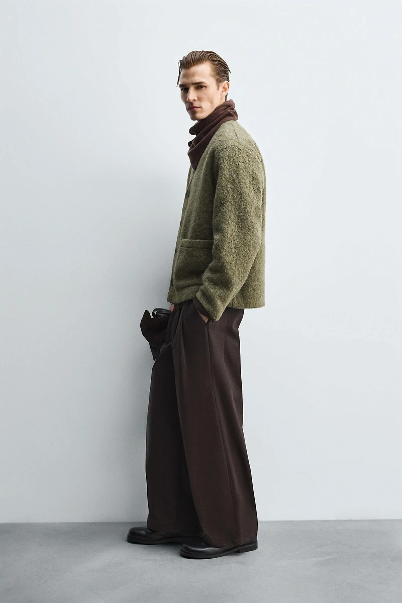 RELAXED FIT TEXTURED CARDIGAN