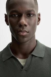 TEXTURED KNIT POLO