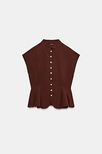 TOP PÉPLUM À PINCES