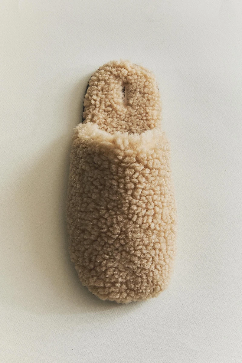 FAUX SHEARLING MULE SLIPPERS