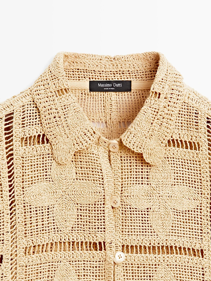 Cutwork crochet cardigan