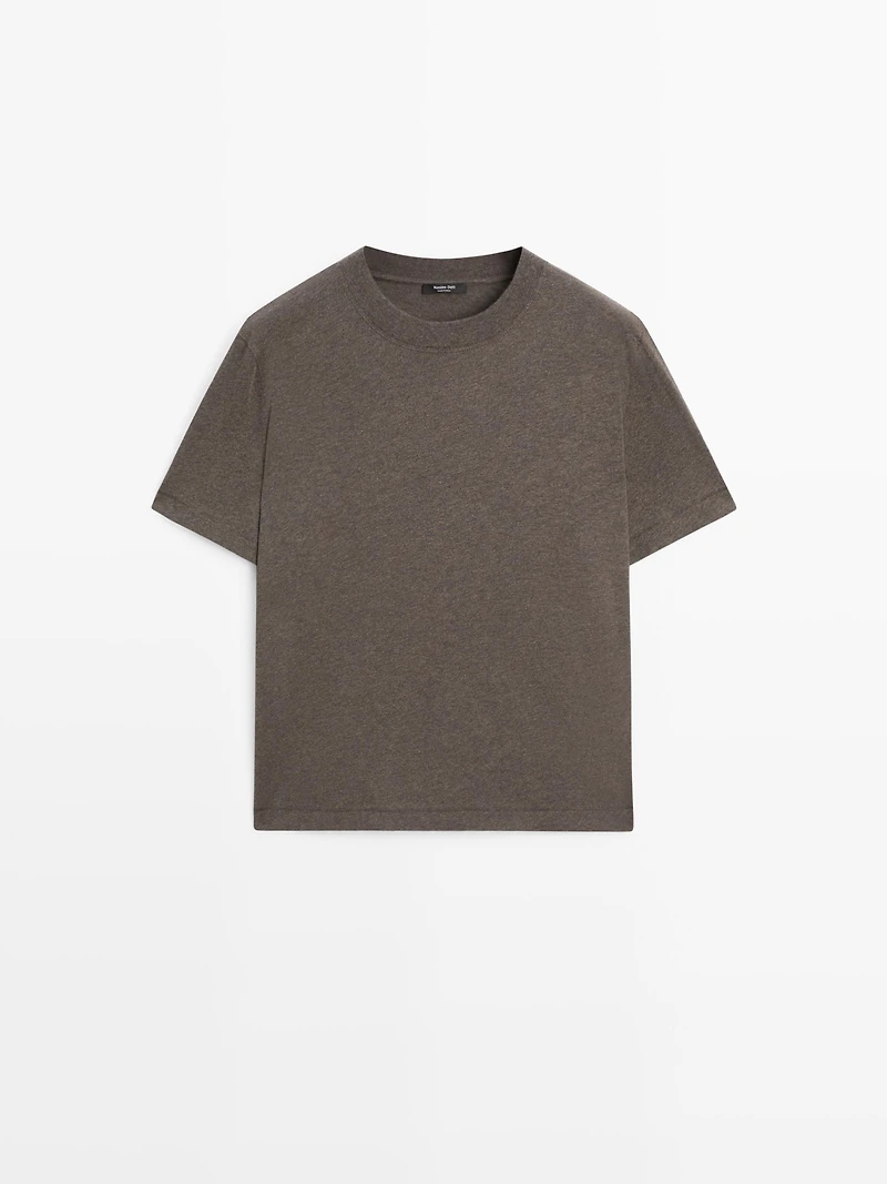 T-shirt chiné à manches courtes