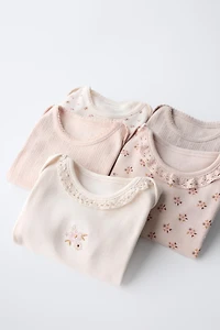 FIVE-PACK OF FLORAL BODYSUITS