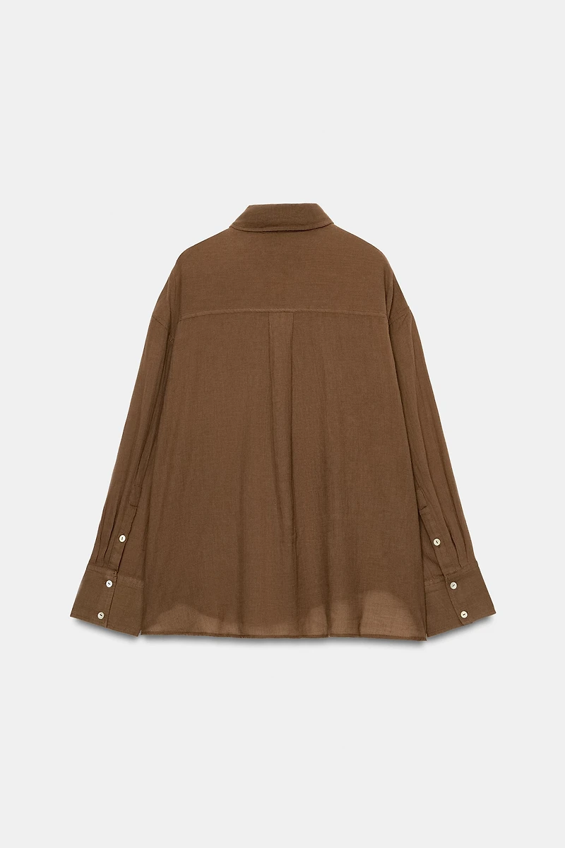 OVERSIZED GAUZE SHIRT WITH POCKET