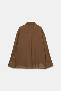 OVERSIZED GAUZE SHIRT WITH POCKET