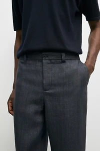100% linen striped pants