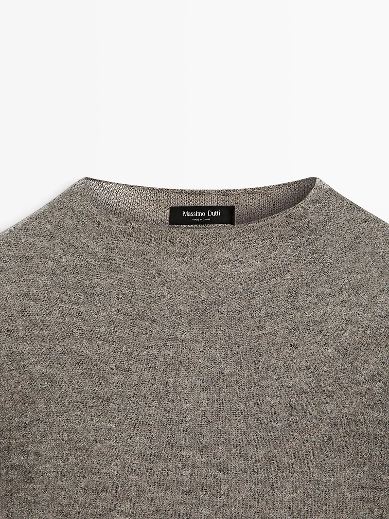 Cutwork wool blend T-shirt