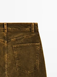 Pantalon straight sulfurous dye en velours côtelé