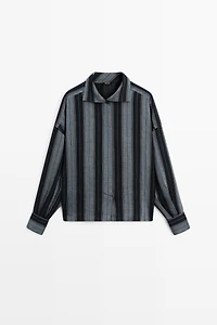 Striped flowing cotton linen shirt