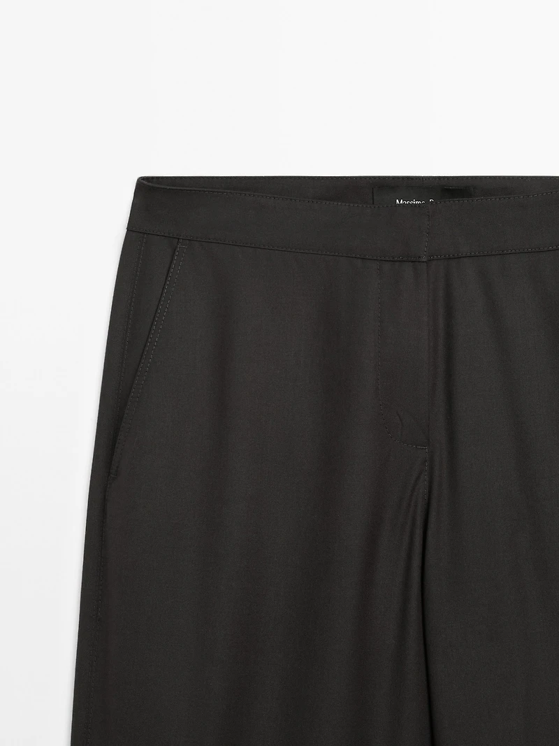 Flowing low-rise straight-leg trousers