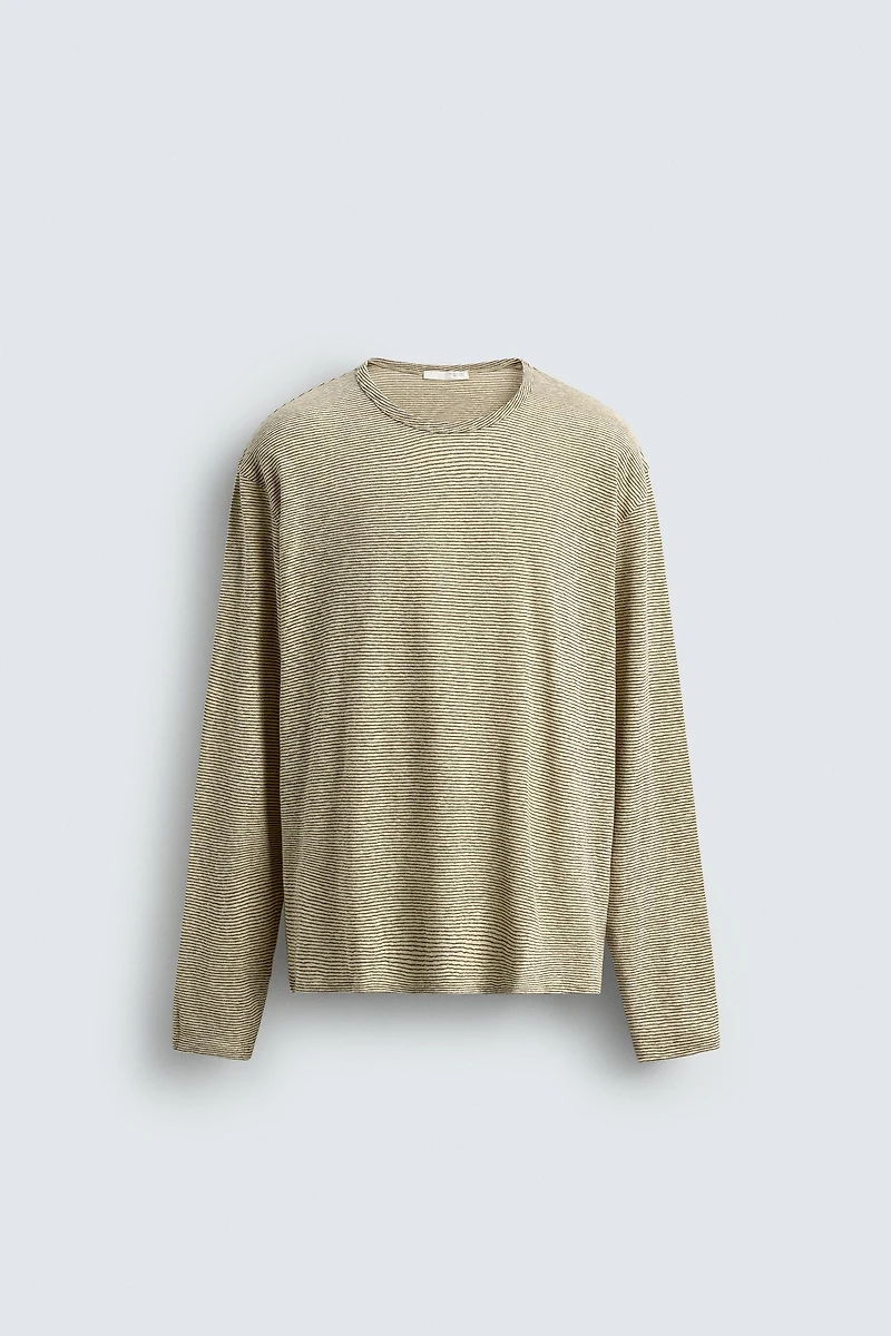 STRIPED JACQUARD LONG SLEEVE T-SHIRT
