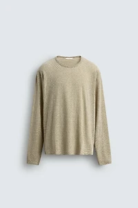 STRIPED JACQUARD LONG SLEEVE T-SHIRT