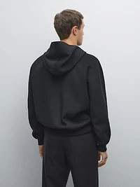 Veste à capuche en laine mélangée