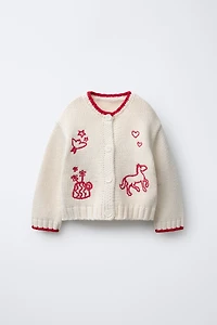 EMBROIDERED KNIT CARDIGAN