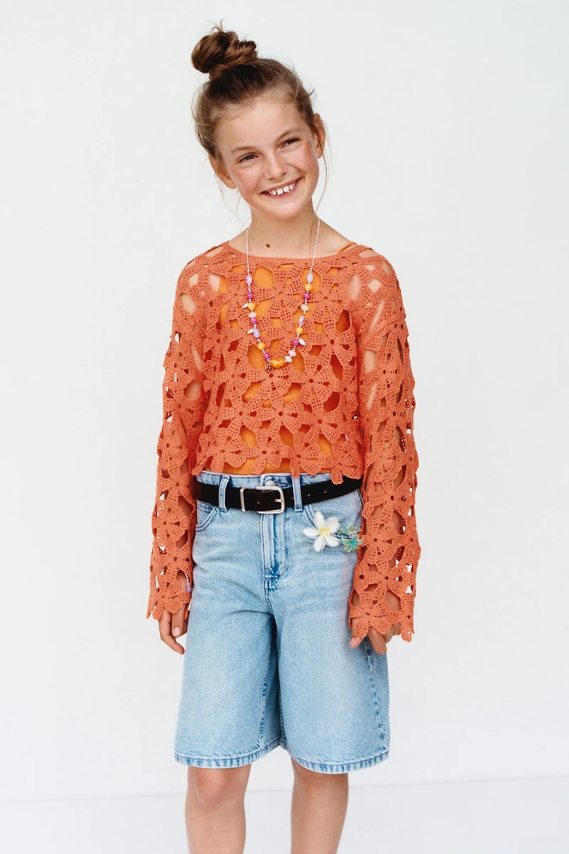 FLORAL CROCHET JUMPER