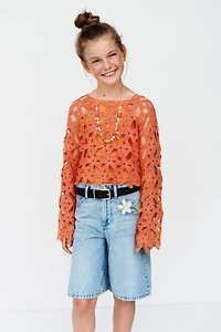 FLORAL CROCHET JUMPER