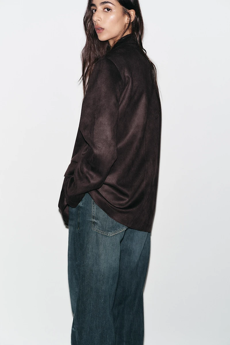 FAUX SUEDE BLAZER