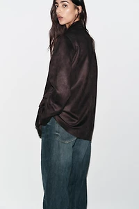 FAUX SUEDE BLAZER