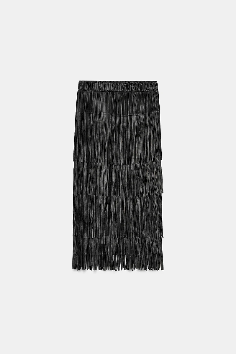 JUPE MIDI FRANGES