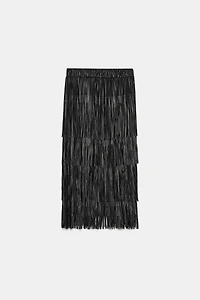 JUPE MIDI FRANGES
