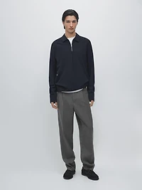 Polo fermeture Éclair à manches longues